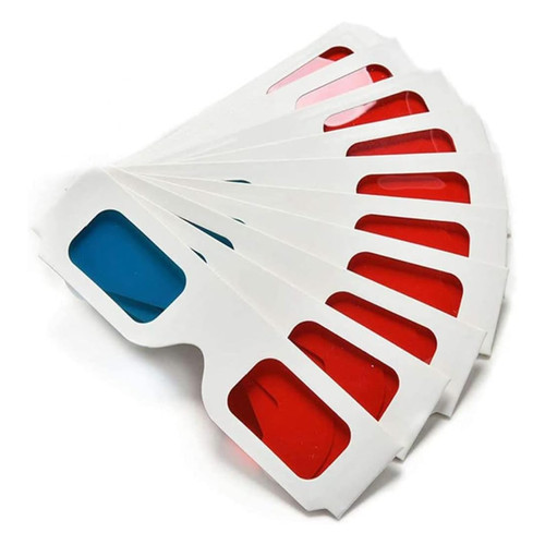 Papierbrille rot cyan - 3d,